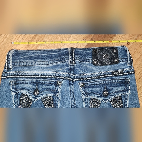 2PC SIZE 30 MISS ME BLING WINGS WHITE STITCHING BOOT & BLACK WHITE STITCHING - Picture 11 of 16